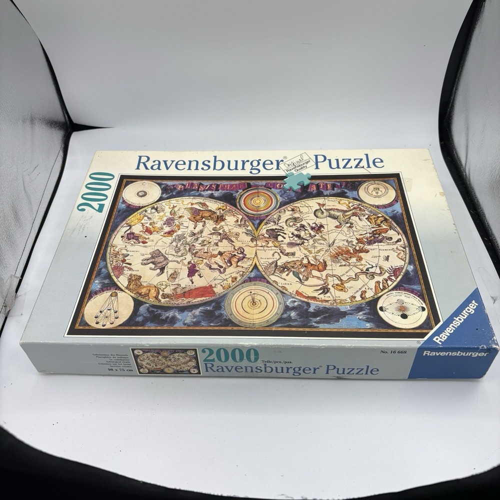 Ravensburger Puzzle 2000 Piece 1994‎ Zodiac Astrology Charts 16668 Vintage